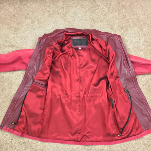 Women's XS Red 100% Soft Leather Jacket Coat - Picture 8 of 8